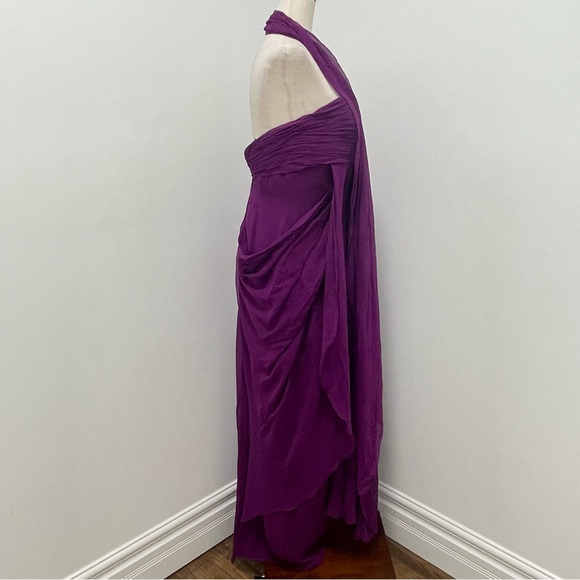 Marchesa Notte Silk Evening Gown, Purple, 6 - Picture 10 of 15